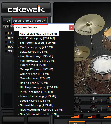 SI-DrumKitの音色変更